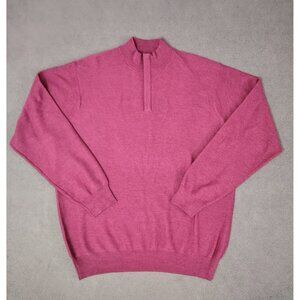 Peter Millar Men's 1/4 Zip Sweater XXL /2XL 100% Extra Fine Merino Wool Burgundy